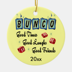 Rond En Céramique Rétro ornement de Bunco - prix ou cadeau