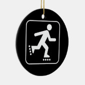 Rond En Céramique Symbole Rollerblade Ornement (Droite)