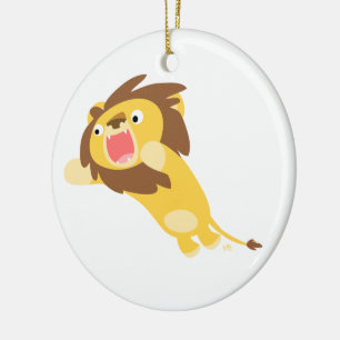 Rond En Céramique Très affamé Cartoon mignon Ornement Lion