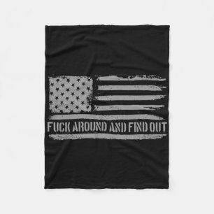 Rond en ontdek de Amerikaanse vlag 4 juli FAFO Fleece Deken