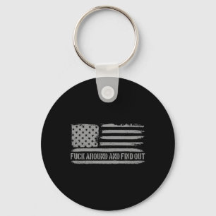 Rond en ontdek de Amerikaanse vlag 4 juli FAFO Sleutelhanger