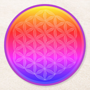 Rond En Papier Dessous-de-verre Fleur de Vie