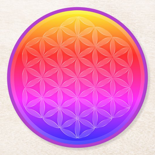 Rond En Papier Dessous-de-verre Fleur de Vie (Devant)