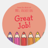 Rond Encouragement Sticker Enseignants Nom (Devant)