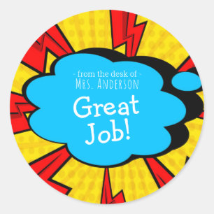 Rond Encouragement Sticker Enseignants Nom