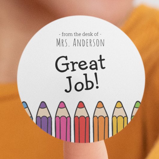 Rond Encouragement Sticker Enseignants Nom