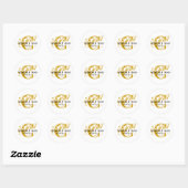 Rond Enregistrer la date initiale Noms Mariage Sticker (Feuille)
