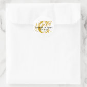 Rond Enregistrer la date initiale Noms Mariage Sticker (Sac)