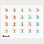 ROND ENVELOPE SEAL STICKER : BÉBÉ OURS & BOUTEILLE (Feuille)