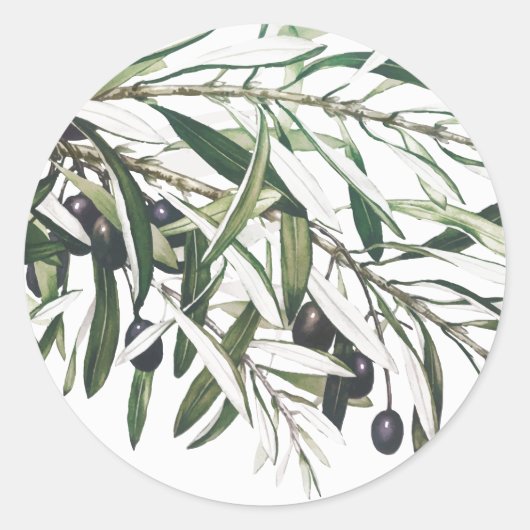ROND ENVELOPE SEAL STICKER : BRANCHE OLIVE (Devant)