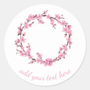 ROND ENVELOPE SEAL STICKER : CHERRY BLOSSOM WREATT