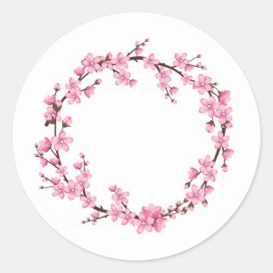 ROND ENVELOPE SEAL STICKER : CHERRY BLOSSOM WREATT