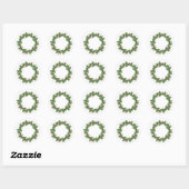 ROND ENVELOPE SEAL STICKER : CHRISTMAS WREATT (Feuille)