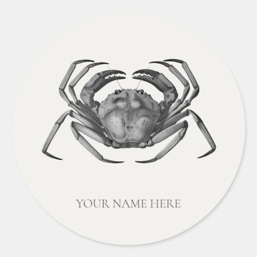 ROND ENVELOPE SEAL STICKER : CRAB (Devant)