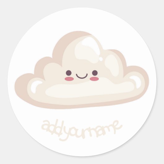 ROND ENVELOPE SEAL STICKER : HAPPY CLOUD (Devant)
