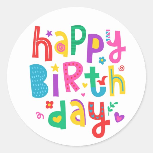 ROND ENVELOPE SEAL STICKER : JOYEUX ANNIVERSAIRE (Devant)