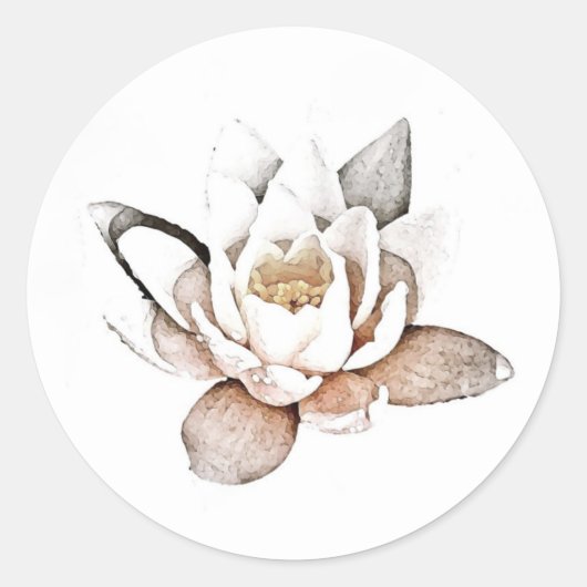 ROND ENVELOPE SEAL STICKER : LOTUS BLANC (Devant)