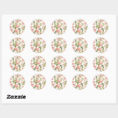 ROND ENVELOPE SEAL STICKER : ROSES VINTAGES (Feuille)