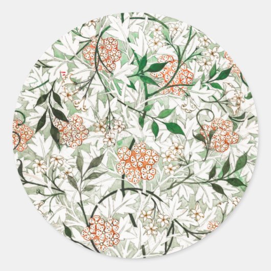 ROND ENVELOPE SEAL STICKER : WILLIAM MORRIS : JASMINE (Devant)