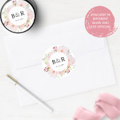 Rond Enveloppe Mariage rose / Sticker préféré