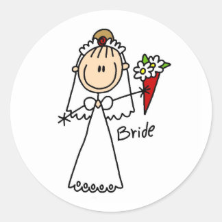 Rond Épouse Jetant Le Sticker Bouquet