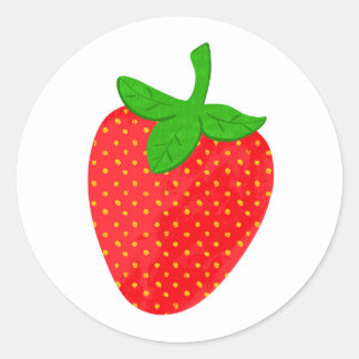 Rond Été frais fraise sticker
