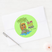 Rond Été Sticker mignon Mermaid Lime vert (Enveloppe)