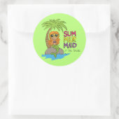 Rond Été Sticker mignon Mermaid Lime vert (Sac)