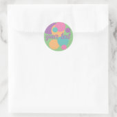 Rond été STICKER pastel rainbow confetti nom fun (Sac)