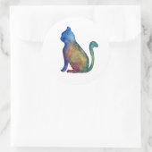 Rond Étoile chat Classic Sticker rond, brillant (Sac)