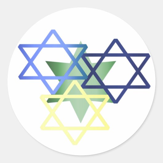 Rond Étoile Colorée De David Sticker (Devant)