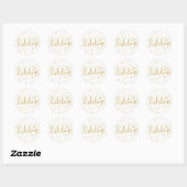 Rond Étoiles & Snowflakes Happy Holidays Sticker (Feuille)