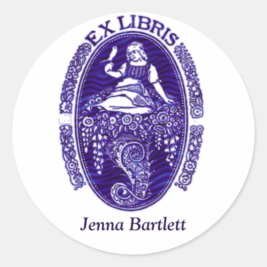 Rond Ex Libris Dutch Blue Sticker (Devant)