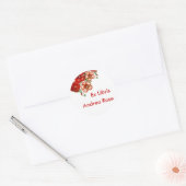 Rond Ex Libris Plaque rouge Carnation Sticker (Enveloppe)