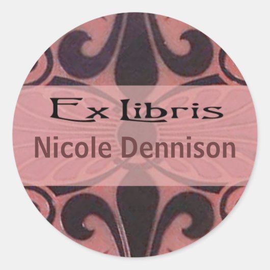 Rond Ex Libris Sticker en plaques (corail Tilo) (Devant)