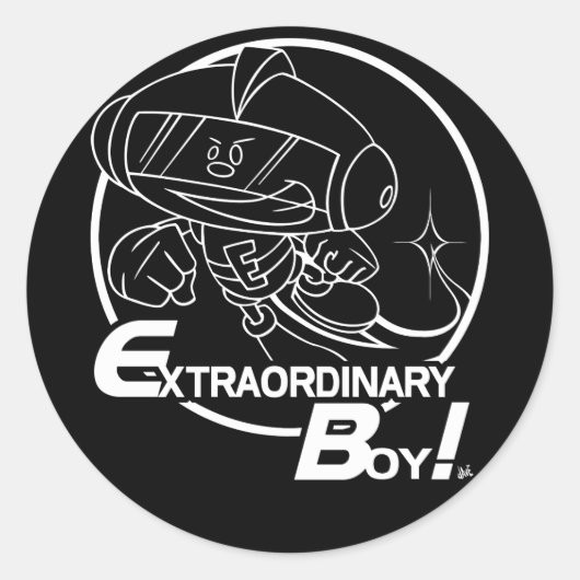 Rond Extraordinaire Garçon ! Sticker foncé (Devant)