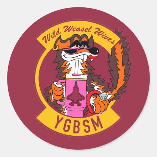 Rond F35 Wild Weasel Wives Sticker (Devant)