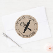 Rond Fabriqué à la main avec cuisson d'amour Sticker pe (Enveloppe)