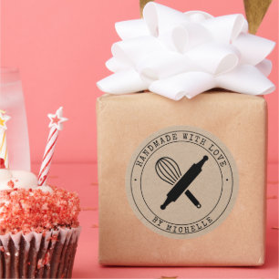 Rond Fabriqué à la main avec cuisson d'amour Sticker pe