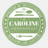 Rond Fabriqué avec l'amour Aliments Cadeau Sticker papi (Devant)