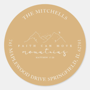 Rond Faith Can Move Mountains Custom Address Sticker