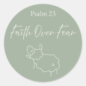 Rond Faith Over Fear Psalm 23 Christian Sticker (Devant)