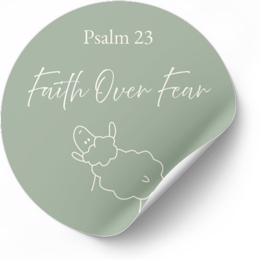 Rond Faith Over Fear Psalm 23 Christian Sticker
