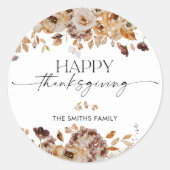 Rond Fall Leaves Thanksgiving Dinner Sticker (Devant)