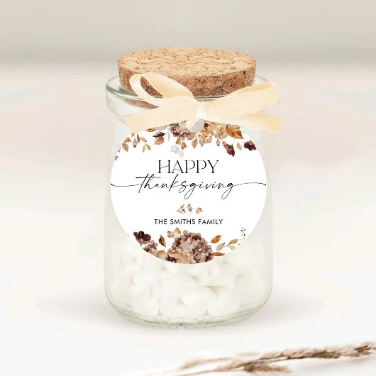 Rond Fall Leaves Thanksgiving Dinner Sticker