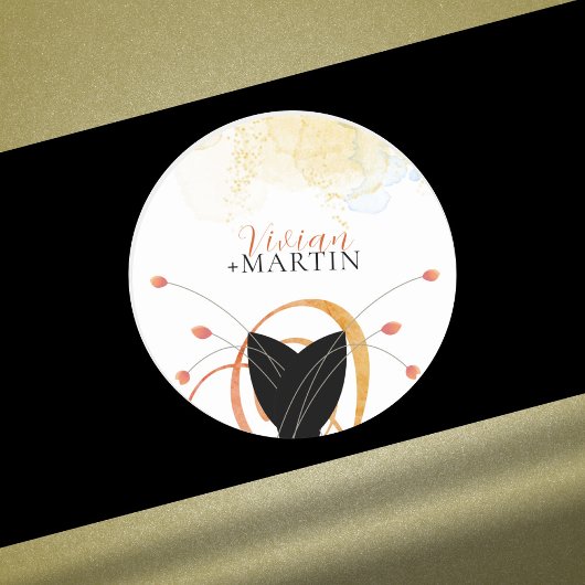 Rond Falling Melody Poetic Watercolor Wedding Sticker