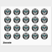 Rond Fancy Skull Day of the Dead Sticker (Feuille)