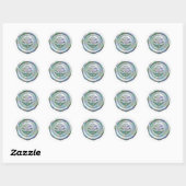 Rond Faux Wax Envelope Seal Style 4 Blue 22 Sticker (Feuille)