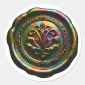 Rond Faux Wax Envelope Seal Style 4 Bronze 20 Sticker (Devant)