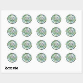 Rond Faux Wax Envelope Seal Style 4 Green 22 Sticker (Feuille)
